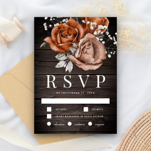 Rustikale Holz verbrannte Orange Rose Terrakotta H RSVP Karte