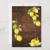 Rustikale Holz-Wasserfarben-Zitronen glücklich imm Einladung (Rückseite)
