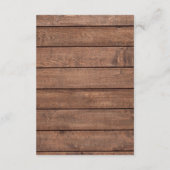 Rustikale Holz-Wildblumen Blumenzwiebeldetails Begleitkarte (Rückseite)