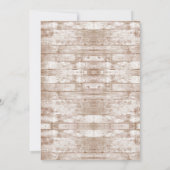 Rustikale Holzart Krawatte Einladung zur Hochzeit (Rückseite)