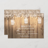 Rustikale Holzbalken und leuchtende Mason Jar RSVP (Vorne/Hinten)