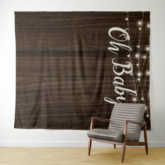 Rustikale Holzbalkenleuchten Babydusche Hintergrun Wandteppich (Beispiel (Horizontal))