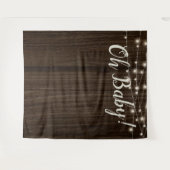 Rustikale Holzbalkenleuchten Babydusche Hintergrun Wandteppich (Vorderseite (Horizontal))