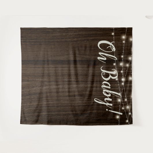 Rustikale Holzbalkenleuchten Babydusche Hintergrun Wandteppich (Vorderseite (Horizontal))