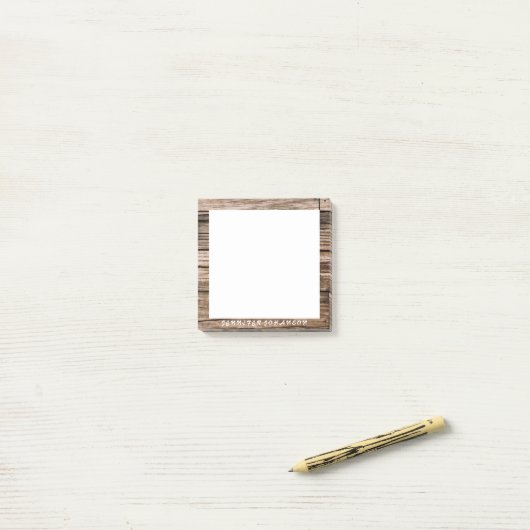 Rustikale Holzbänder maßgeschneidert minimalelegan Post-it Klebezettel (Auf Schreibtisch)