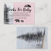 Rustikale Holzbären Pink Baby Dusche per Post Begleitkarte (Vorne/Hinten)