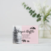 Rustikale Holzbären Rosa Windelweinhäutchen Begleitkarte (Stehend Vorderseite)