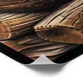 Rustikale Holzbärenbaume, die die Sonne bestimmen Poster (Ecke)