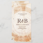 Rustikale Holzbaum-Individuelle Namen Hochzeitsfei Programm (Vorne/Hinten)