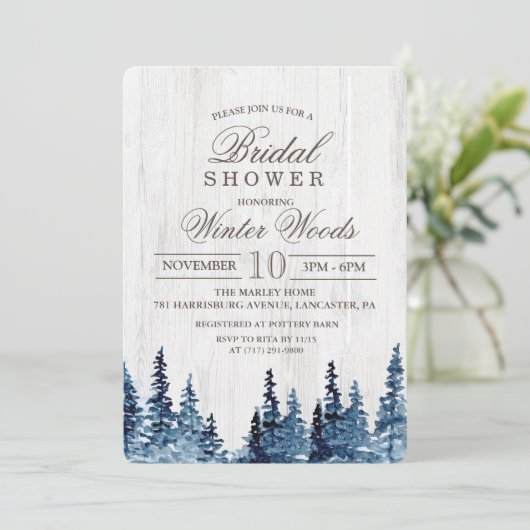 Rustikale Holzbaumdusche Einladung (Stehend Vorderseite)