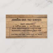 Rustikale Holzbaume Visitenkarte (Rückseite)