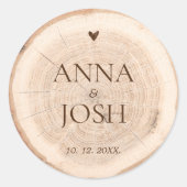 Rustikale Holzbaumstumpf-Cross-Sektion-Barnverheir Runder Aufkleber (Vorderseite)