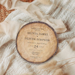 Rustikale Holzbaumstumpf Einladung