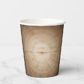 Rustikale Holzbaumstumpf Pappbecher (Rückseite)