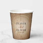 Rustikale Holzbaumstumpf Pappbecher (Vorderseite)