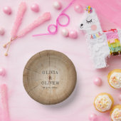 Rustikale Holzbaumstumpf Pappteller (Party)