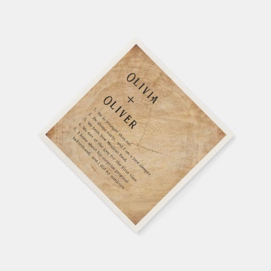 Rustikale Holzbaumstumpf Serviette (Ecke)