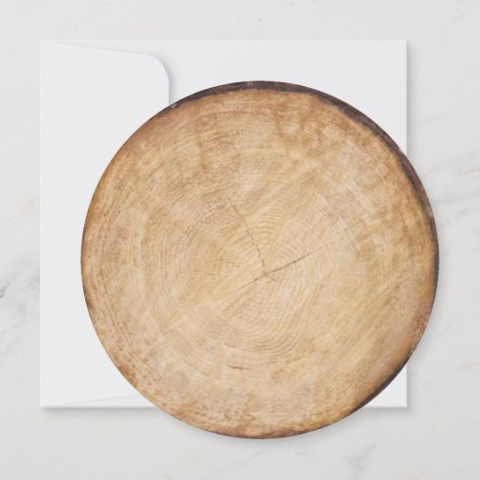 Rustikale Holzbaumstumpf Stall Hochzeit speichern Einladung (Rückseite)