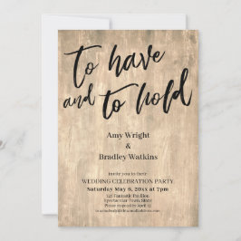 Rustikale Holzbearbeitung, um sie zu haben und zu  Einladung