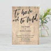 Rustikale Holzbearbeitung, um sie zu haben und zu Einladung (Stehend Vorderseite)