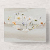 Rustikale Holzblumen All In One Einladung (Rückseite)