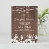 Rustikale Holzblumen erste Einladung (Stehend Vorderseite)