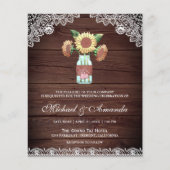 Rustikale Holzblumen Haushalt Einladung Hochzeit (Vorderseite)