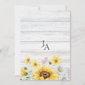 Rustikale Holzblumen Monogram, Blumenzange Einladung (Rückseite)