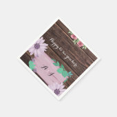 Rustikale Holzblumen MONOGRAM Hochzeit Napkins Serviette (Ecke)