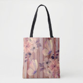 Rustikale Holzblumen und Schmetterlinge Tasche (Vorderseite)