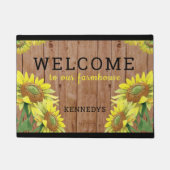 Rustikale Holzblumen Willkommen auf unserem Bauern Fußmatte (Vorderseite)