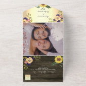 Rustikale Holzblumenhochzeit All In One Einladung (Außenbereich)