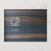 Rustikale Holzblumenhochzeit rettet das Datum Ankündigungspostkarte (Rückseite)