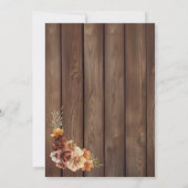 Rustikale Holzblumenhochzeit rettet das Datum Einladung (Rückseite)