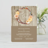 Rustikale Holzblumenzauber Einladung (Stehend Vorderseite)