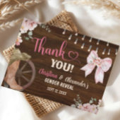 Rustikale Holzblütenstiefel oder Bogen Danke Karte