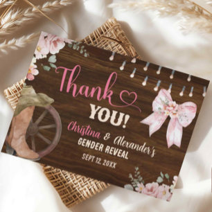 Rustikale Holzblütenstiefel oder Bogen Danke Karte