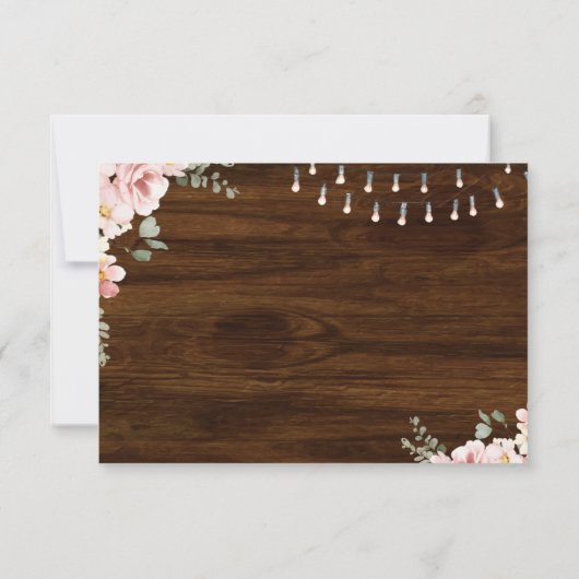 Rustikale Holzblütenstiefel oder Bogen Danke Karte (Rückseite)