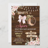 Rustikale Holzblütenstiefel oder männliche Geschle Einladung (Vorderseite)