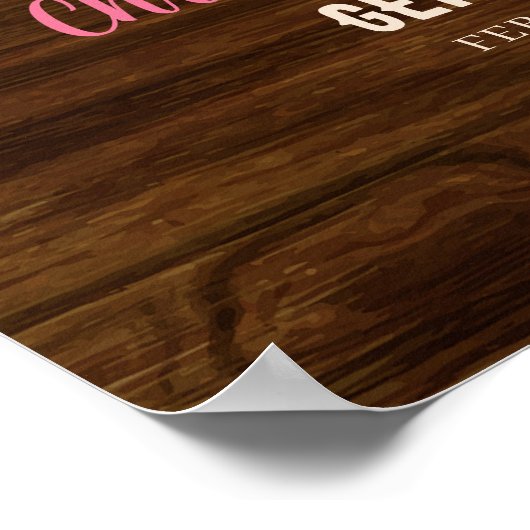 Rustikale Holzblütenstiefel oder männliche Geschle Poster (Ecke)