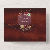 Rustikale Holzbraun-Hochzeit in einer Einladung (Rückseite)