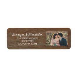 Rustikale Holzbraut und Bräutigam Foto Hochzeit