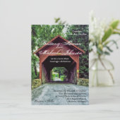 Rustikale Holzbrücke Einladung zur Hochzeit (Stehend Vorderseite)
