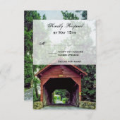 Rustikale Holzbrücke Hochzeitskarten RSVP (Vorne/Hinten)
