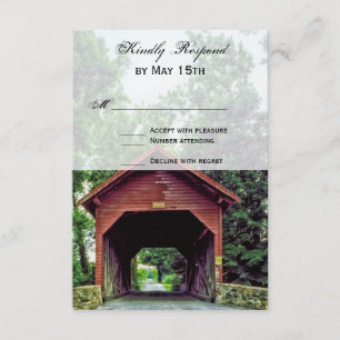 Rustikale Holzbrücke Hochzeitskarten RSVP Karte