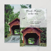 Rustikale Holzbrücke Hochzeitskarten RSVP Karte (Vorne/Hinten)