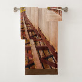 Rustikale Holzbrücke im Land Badhandtuch Set (Insitu)