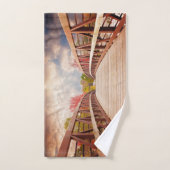 Rustikale Holzbrücke im Land Badhandtuch Set (Handtuch)