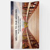 Rustikale Holzbrücke im Land Banner (Vertikal)