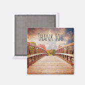 Rustikale Holzbrücke im Land Danke Magnet (Vorderseite/Rückseite)